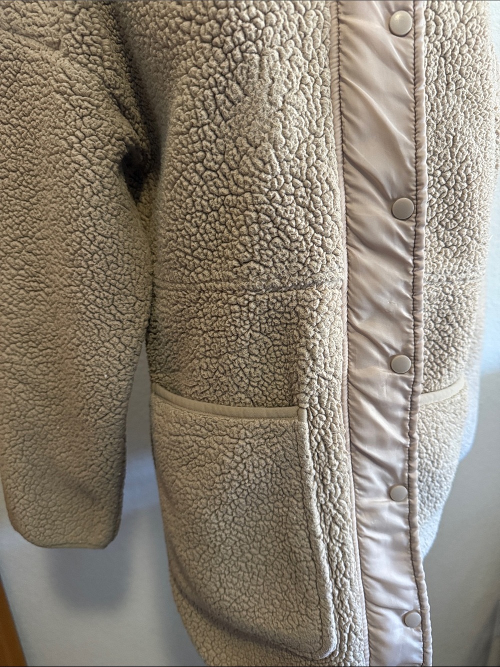 Zella Taupe Sherpa Snap-Front Coat - Picture 2 of 4